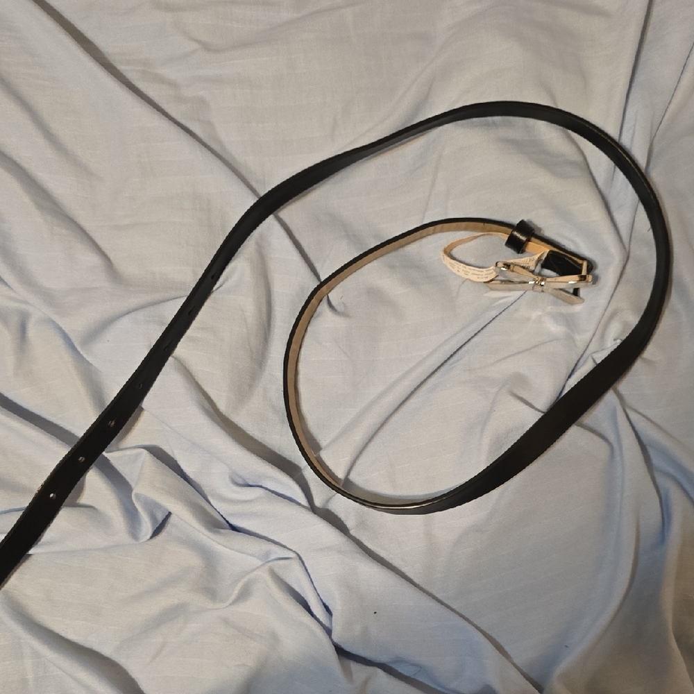 Target Black Women's Skinny Leather Belt with Silver Buckle